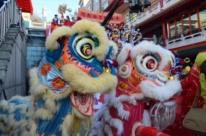 精彩的舞狮表演